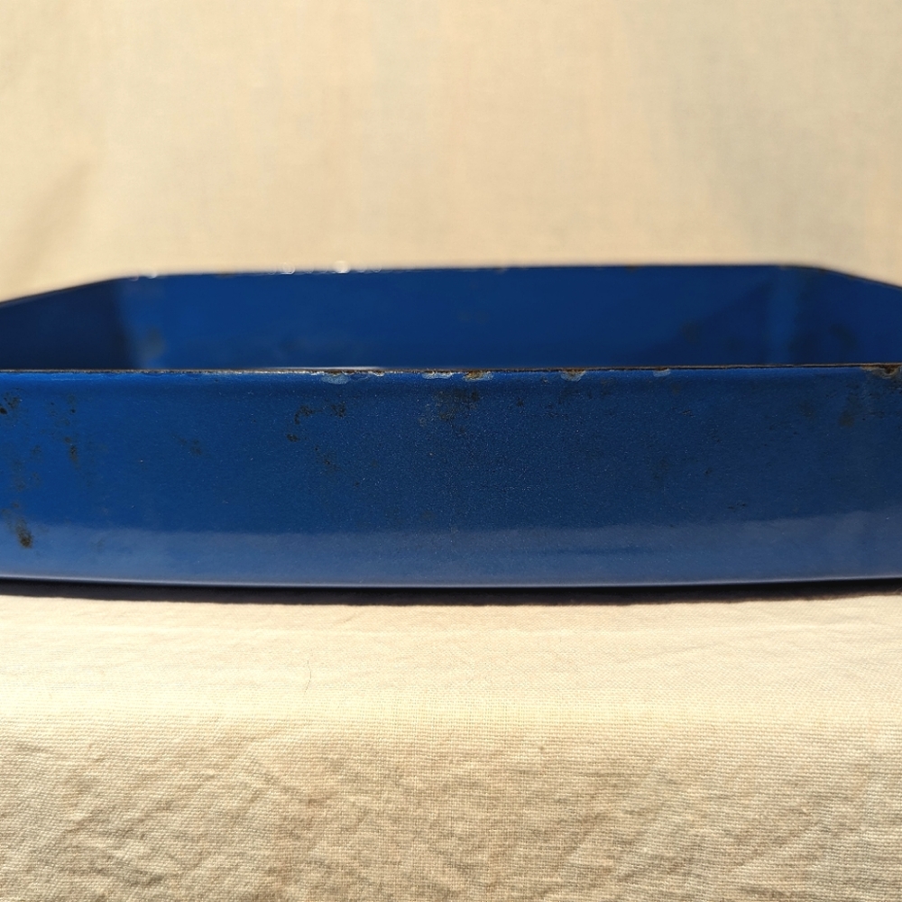 VTG Dansk Kobenstyle Small Rectangle Blue Enamel Bakeware Casserole Pan MCM - Picture 12 of 12